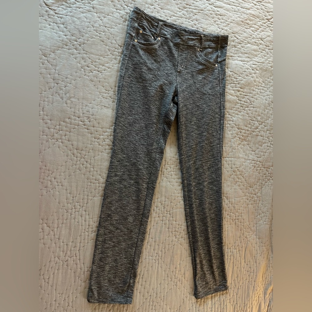 Kuhl Mova Leggings Women Marled Heather Gray Size 10 Regular Pockets Nylon Poly